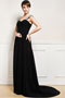 Gorgeous Beading Strap Zipper Black Full Length Long Formal Dress
