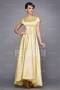 Cap Sleeves Beaded Ruched Satin Mother of the Bride Dress