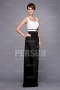 Black & White Classic Straps long Formal Dress with appliques