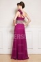 Empire Fuchsia tone One shoulder long mother of the bride dress