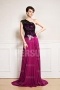 Color block Vintage Court train Top Black Lace Formal Evening dress