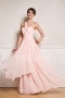 Simple Ruched One Shoulder Full length Gala Chiffon Formal Bridesmaid Dress