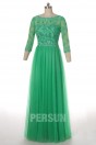 Half sleeves Mother of the bride Dress with applique top
