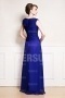 Blue Chiffon V neck Ruffles Floor Length Mother of the Bride Dress