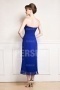 Modern Blue Strapless Chiffon Mother of the Bride Dress with Shawl