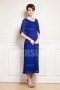 Modern Blue Strapless Chiffon Mother of the Bride Dress with Shawl