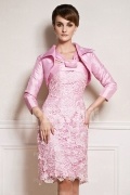 Chic Knielang Etui-Linie Abendkleid in Rosa aus Taft