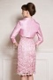 Pink Knee length Mother of the bride dress with jacket