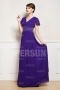 Simple Floor length V neck Chiffon Beaded Mother of the Bride Dress