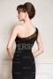 One shoulder Modern Applique Split fron chiffon Formal Evening Dress
