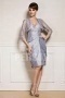 Chic Lace Strap Tiers Grey Mother of the Bride Dress With Jacket