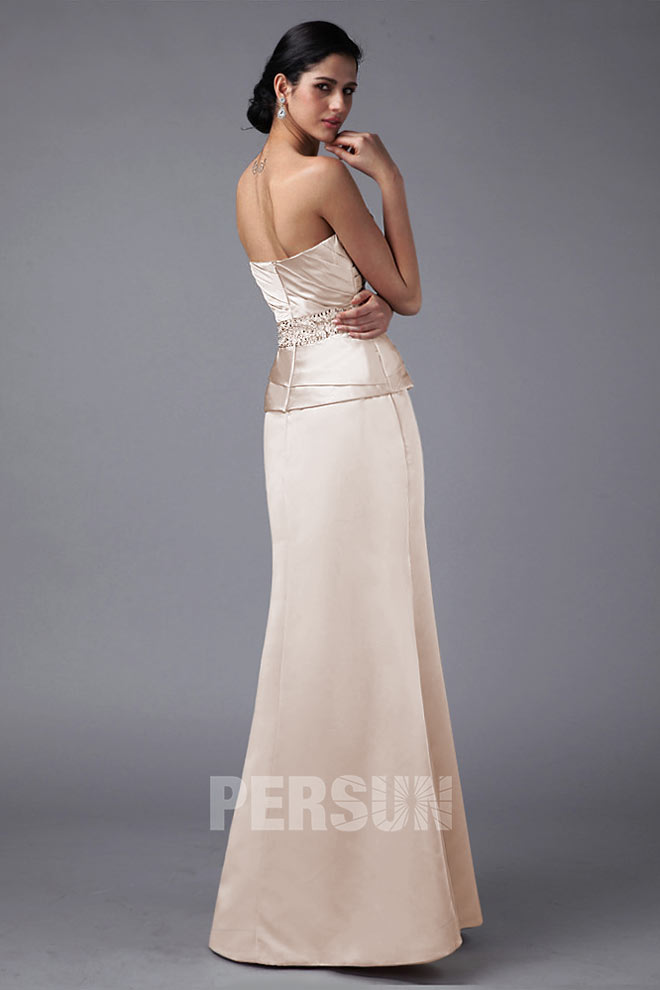 Elegant Mermaid Strapless Floor Length Mother of the Bride Dress With Jacket