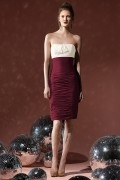 Sexy Bows Ruched Strapless Jersey Column Bridesmaid Dress