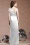 Elegant Pleated One Shoulder Satin Column Long Formal Bridesmaid Dress