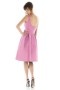 Pleats Square Neck Taffeta Pink A line Formal Bridesmaid Dress