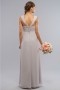 Elegant Applique Ruching V neck Chiffon A line Formal Bridesmaid Dress