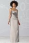 Satin Strapless Ruching Column Long Bridesmaid Dress
