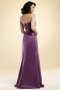 Ruching Strapless Satin Purple Long Formal Bridesmaid Dress