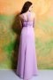 Ruched Straps Chiffon Floor Length A line Formal Bridesmaid Dress