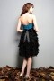 Ruffle Sweetheart Chiffon Blue&Black A line Knee Length Formal Bridesmaid Dress