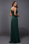 Ruched One Shoulder Chiffon A line Long Formal Bridesmaid Dress
