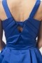 Pleated Straps Satin Knee Length A line Formal Bridesmaid Dress
