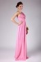 Ruched One Shoulder Chiffon A line Formal Bridesmaid Dress