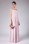 Empire Sash Strapless Chiffon Pink Bridesmaid Dress