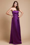 Satin Sweetheart Bow Sash A line Purple Formal Bridesmaid Dress