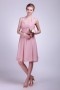 Halter Pink Ruching Pleats Chiffon Formal Bridesmaid Dress