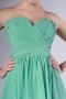 Ruching Ruffle Chiffon Sweetheart Green Short Formal Bridesmaid Dress