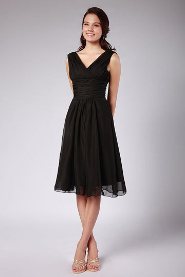 casual black chiffon bridesmaid dress