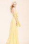 Sash Strapless Chiffon A line Yellow Long Formal Bridesmaid Dress
