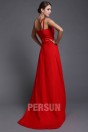 Sexy Spaghetti Straps Red Long Chiffon Formal Bridesmaid Dress
