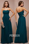 Strapless Ruched Empire Chiffon A line Long Formal Bridesmaid Dress