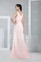 Elegant Pink Strap Ruffles Chiffon Floor Length Formal Dress