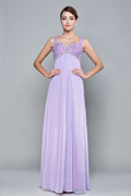 Sexy Strap Sequins Purple Tone Beading Floor Length Formal Dress