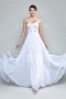 Chic Strapless Beading Chiffon White Floor Length Formal Dress