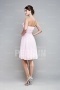 Simple Pink Strapless Short Formal Bridesmaid Dress