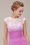 Fashion Fuchsia Jewel Long A Line Lace Formal Bridesmaid Dress