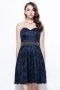 Chic Sweetheart Blue Short A Line Lace Evening Dress
