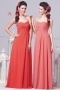 Sexy Sweetheart Chiffon A Line Floor Length Red Formal Bridesmaid Gown