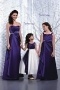 Modern Straps Satin Ruching A Line Long Purple Junior Formal Bridesmaid Dress