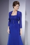 Elegant Long Chiffon Square Neck Mother Of The Bride Dress With Jacket