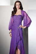 Long Sleeves Purple Rhinestones Bridal Wrap