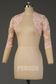 Vintage Pale Pink Lace Jacket for Wedding