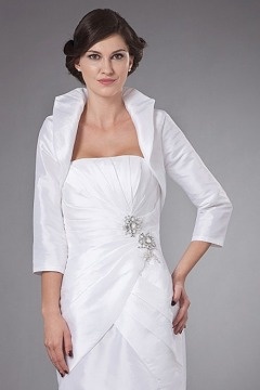 White Sleeved Taffeta Wrap