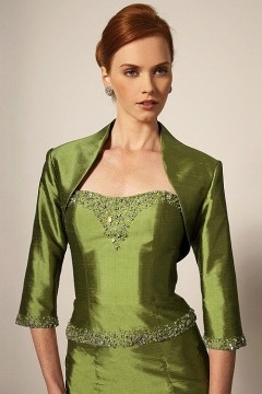 Green Beadings Sleeved Wrap