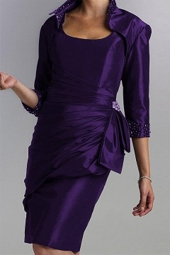 Purple Beadings Sleeved Wrap