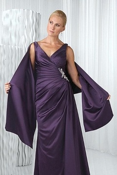 Purple Satin Special Occasion Shawl